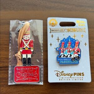 Mickey’s Very Merry Christmas Party Passholder Pin Toy Soldier Ornament Bundle